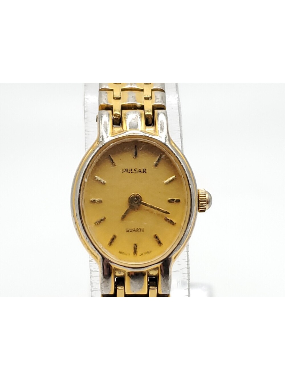 Pulsar Quartz Watch Women New Battery Gold Tone Oval
